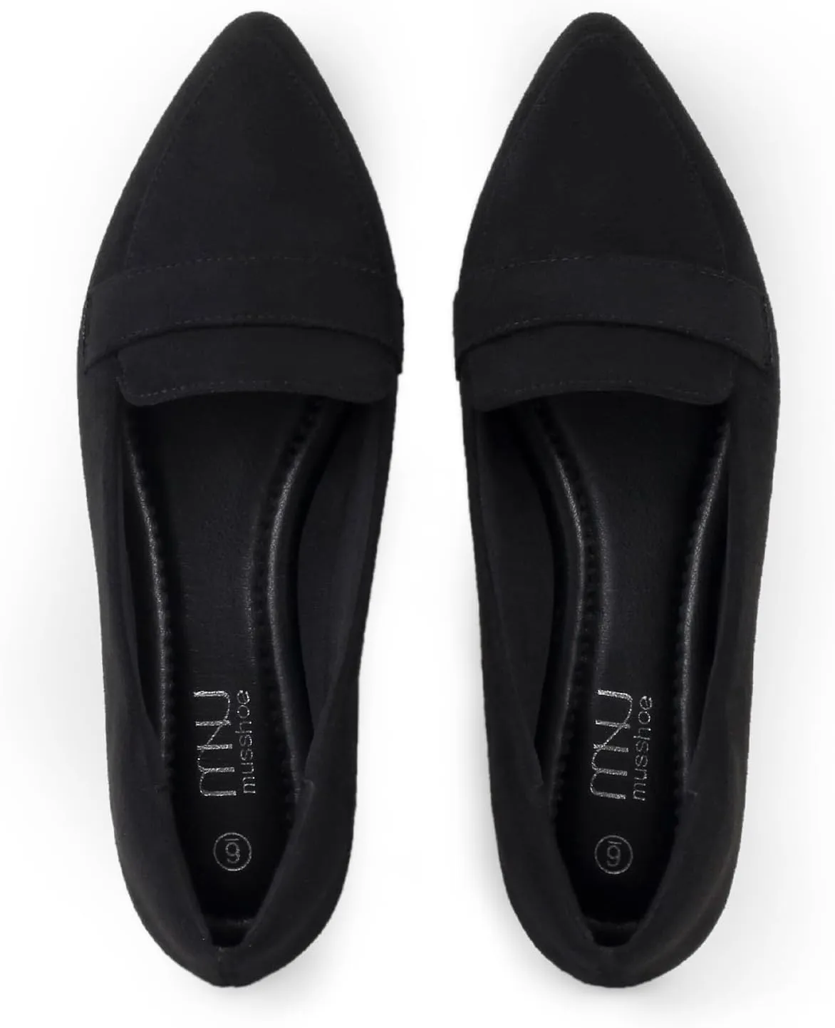 MUSSHOE Flats for Women Comfortable Pointed Toe Slip on Dressy Loafers for Women
