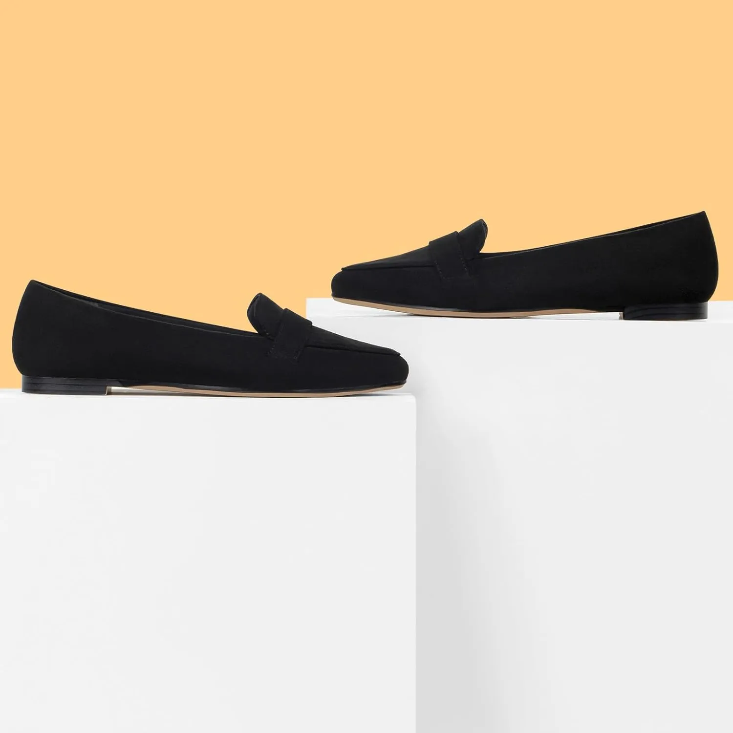 MUSSHOE Flats for Women Comfortable Pointed Toe Slip on Dressy Loafers for Women