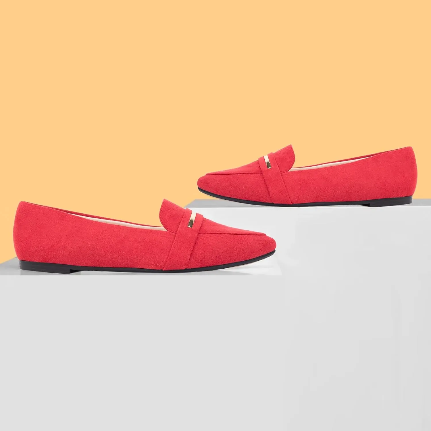 MUSSHOE Flats Shoes Women Pointed Toe Womens Flats Loafers