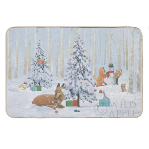 MyArtsyGift - Personalized Flannel Non Slip Floor Mat for Bedroom,Customized Rugs Carpet Washable Door Mat Christmas Critters Bright I Made in USA