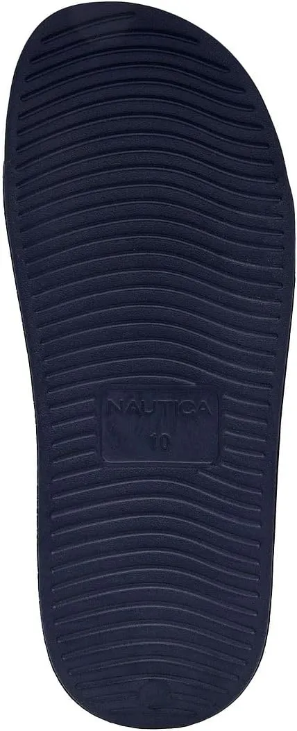 Nautica Men's Open Toe Slide Sandals - Comfortable Indoor & Outdoor Shower Slippers