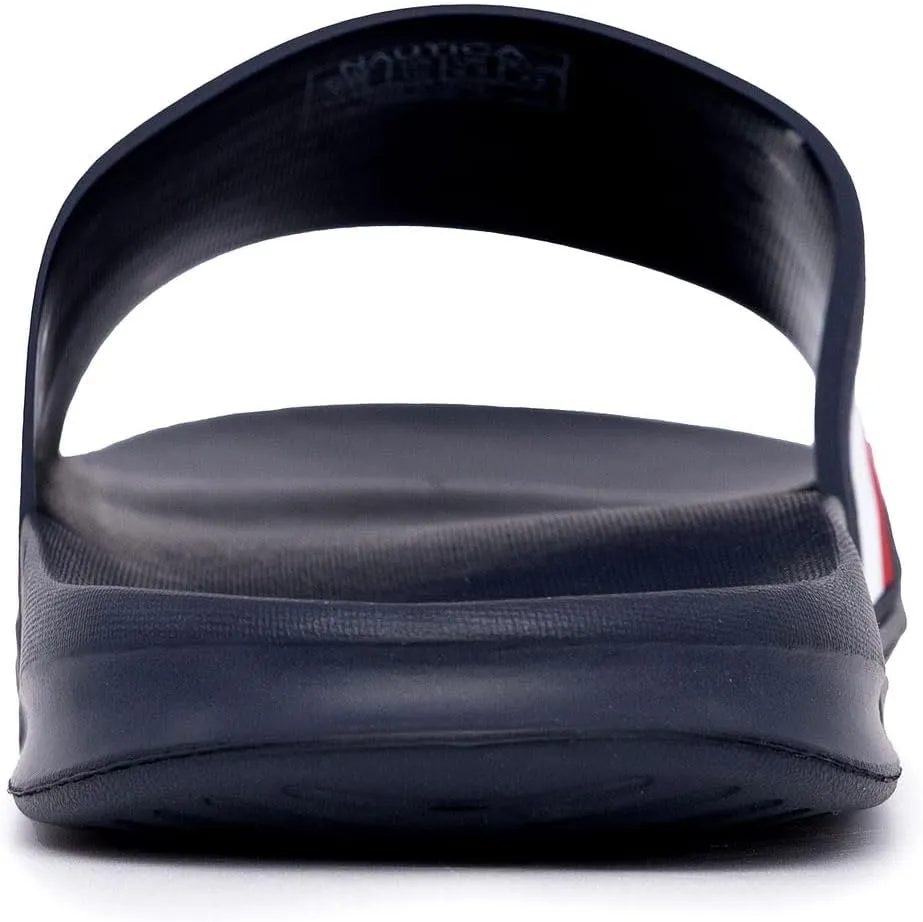 Nautica Men's Open Toe Slide Sandals - Comfortable Indoor & Outdoor Shower Slippers