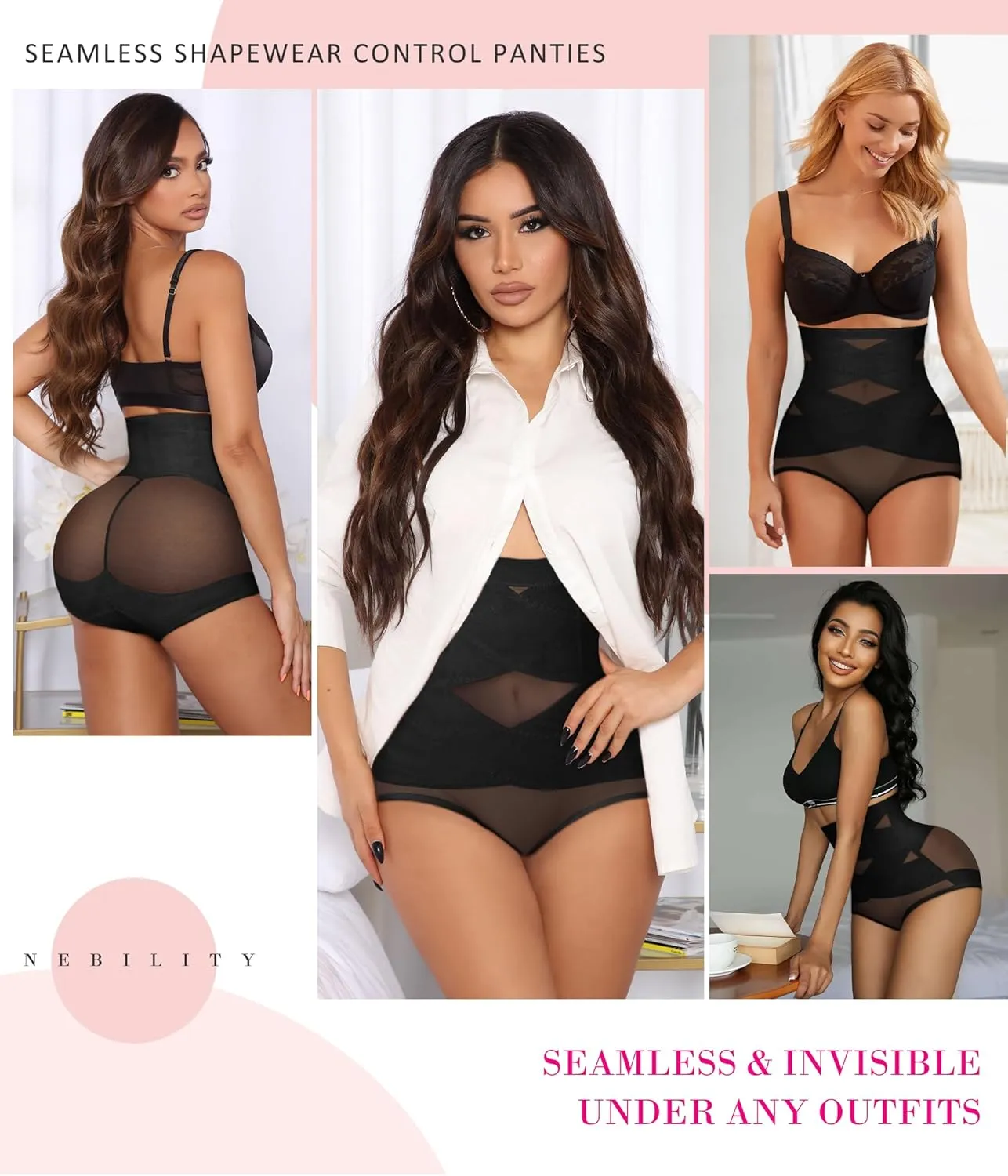 Nebility Womens' Tummy Control High Waist Trainer Body Shaper