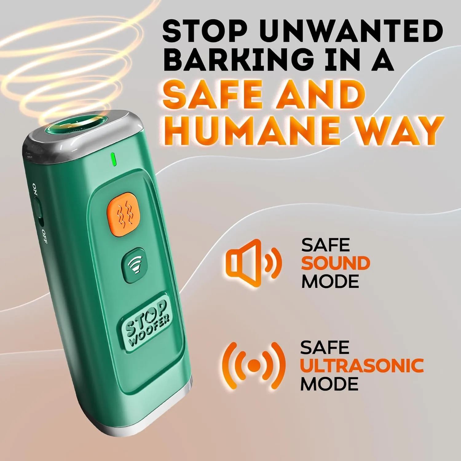 NEW 2025 Dog Bark Deterrent Device - Dog Barking Control Devices Stops Bad Behavior - Rechargeable Ultrasonic Pet Whistle to Stop Barking with The Touch of a Button up to 16,4 FT (5-120 LBS Green)