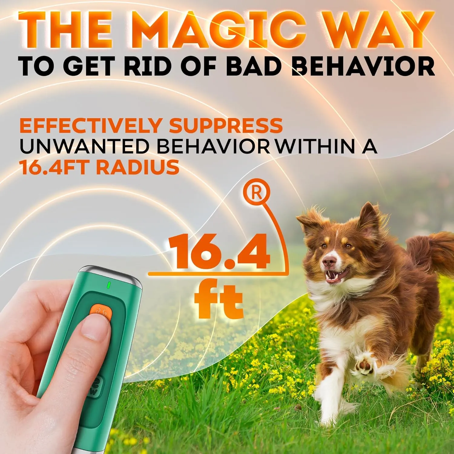 NEW 2025 Dog Bark Deterrent Device - Dog Barking Control Devices Stops Bad Behavior - Rechargeable Ultrasonic Pet Whistle to Stop Barking with The Touch of a Button up to 16,4 FT (5-120 LBS Green)