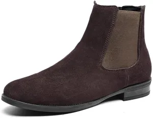 New Men's Chelsea Boots Solid Color Suede Vamp Elastic Band Slip On Anti-slip Wearable Waterproof Non Slip Classic Pull On