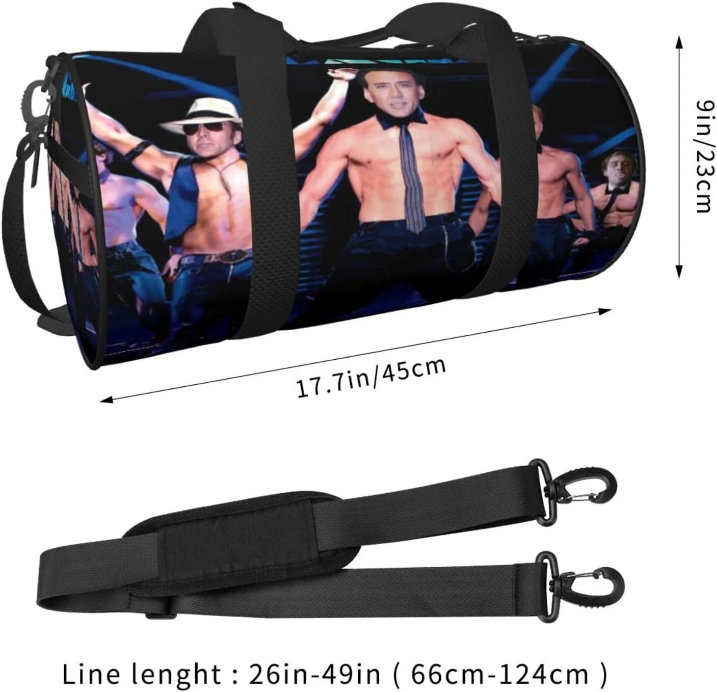 Nic-olas Cage Gym Bag for Women and Men, Gyms Waterproof Dufflebag Lightweight Carryon Gymbag