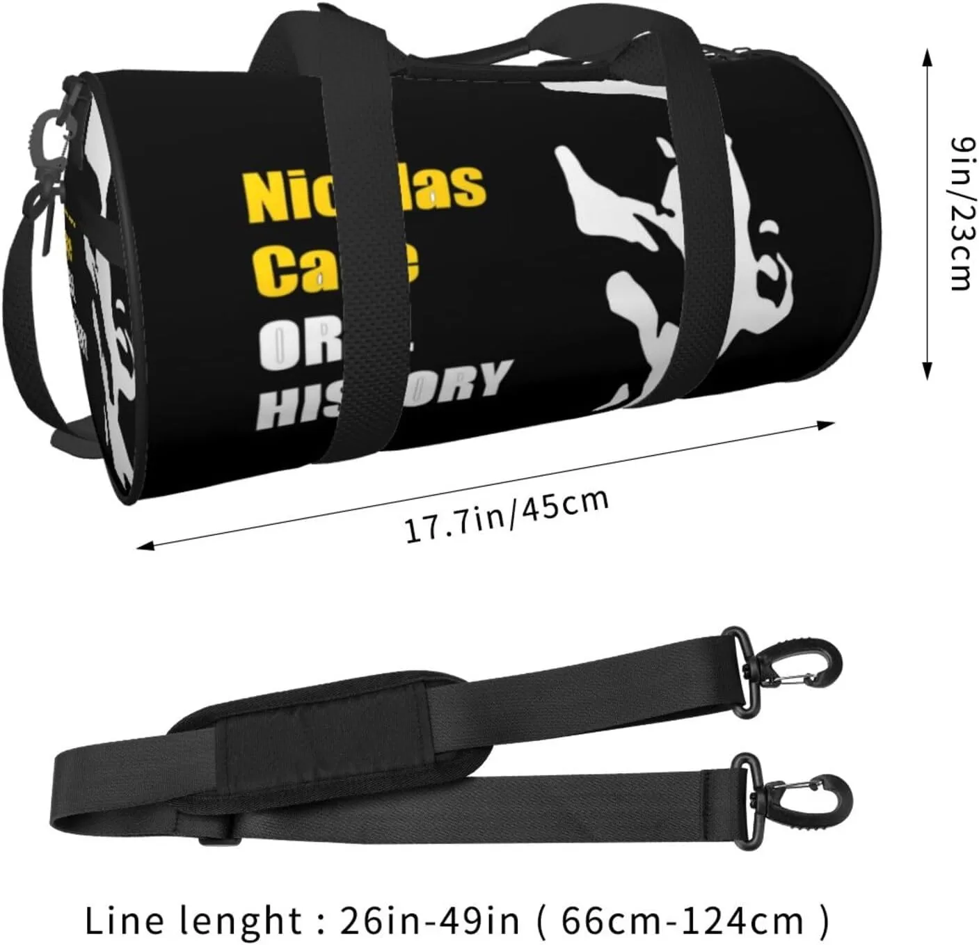 Nic-olas Cage Gym Bag for Women and Men, Gyms Waterproof Dufflebag Lightweight Carryon Gymbag