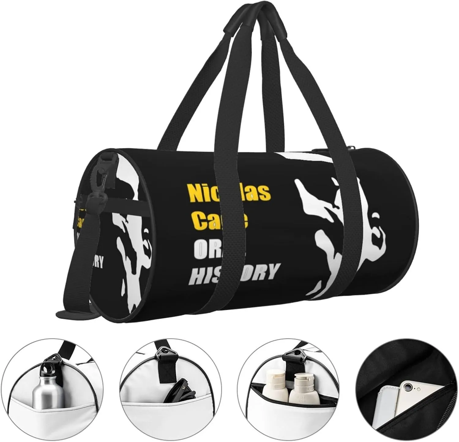 Nic-olas Cage Gym Bag for Women and Men, Gyms Waterproof Dufflebag Lightweight Carryon Gymbag
