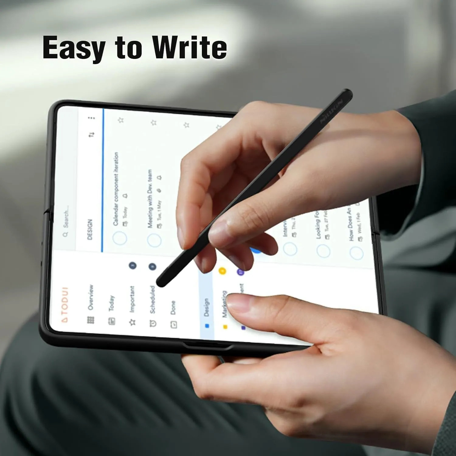 Nillkin for Samsung Galaxy Z Fold 5 Case with S Pen, Food Grade Liquid Silicone Protective Fold 5 S Pen Case Slim Thin Phone Cover for Galaxy Z Fold 5 5G, Green