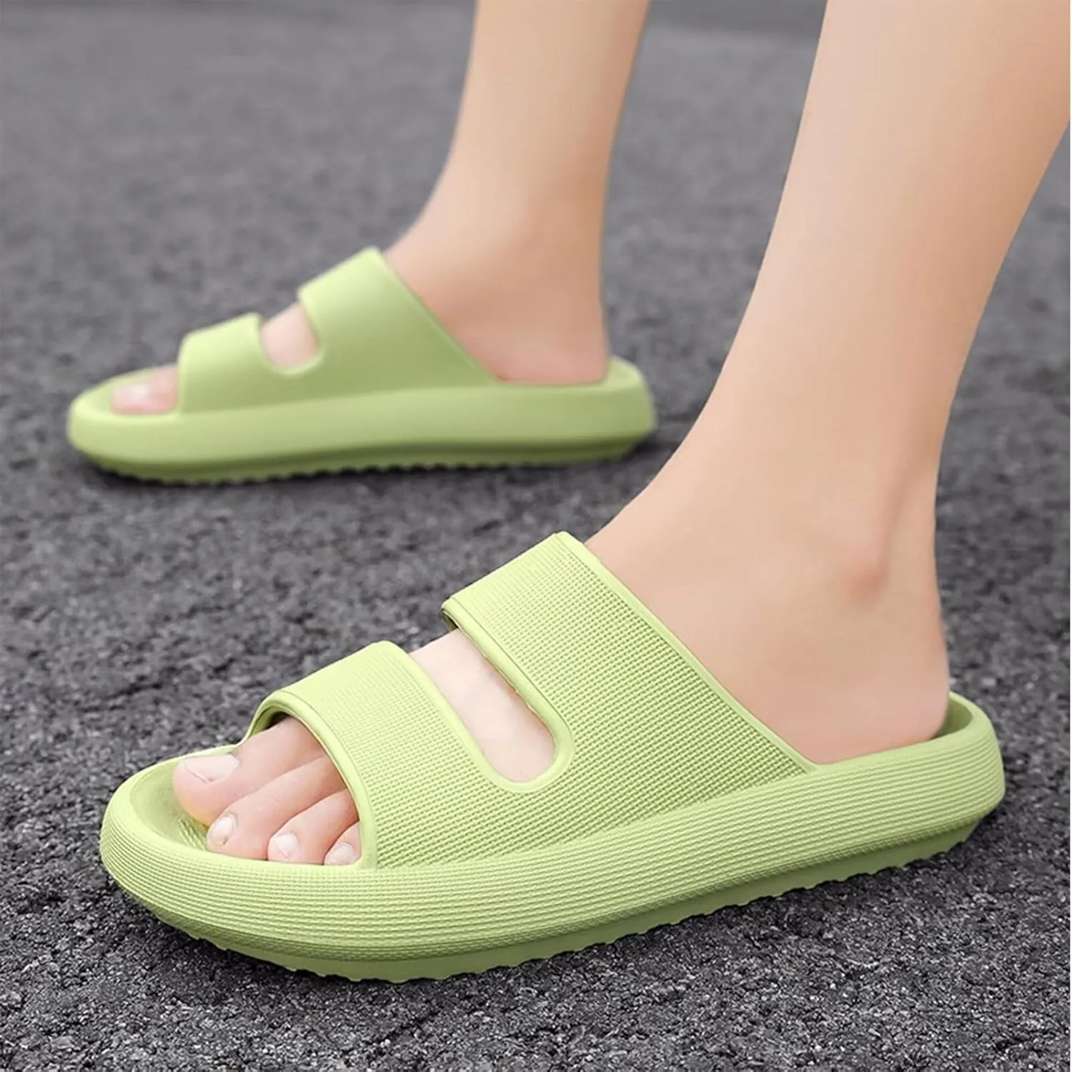 NineCiFun Unisex Pillow Slippers Cloud Slides for Women and Men Platform Slide Sandals with Arch Support