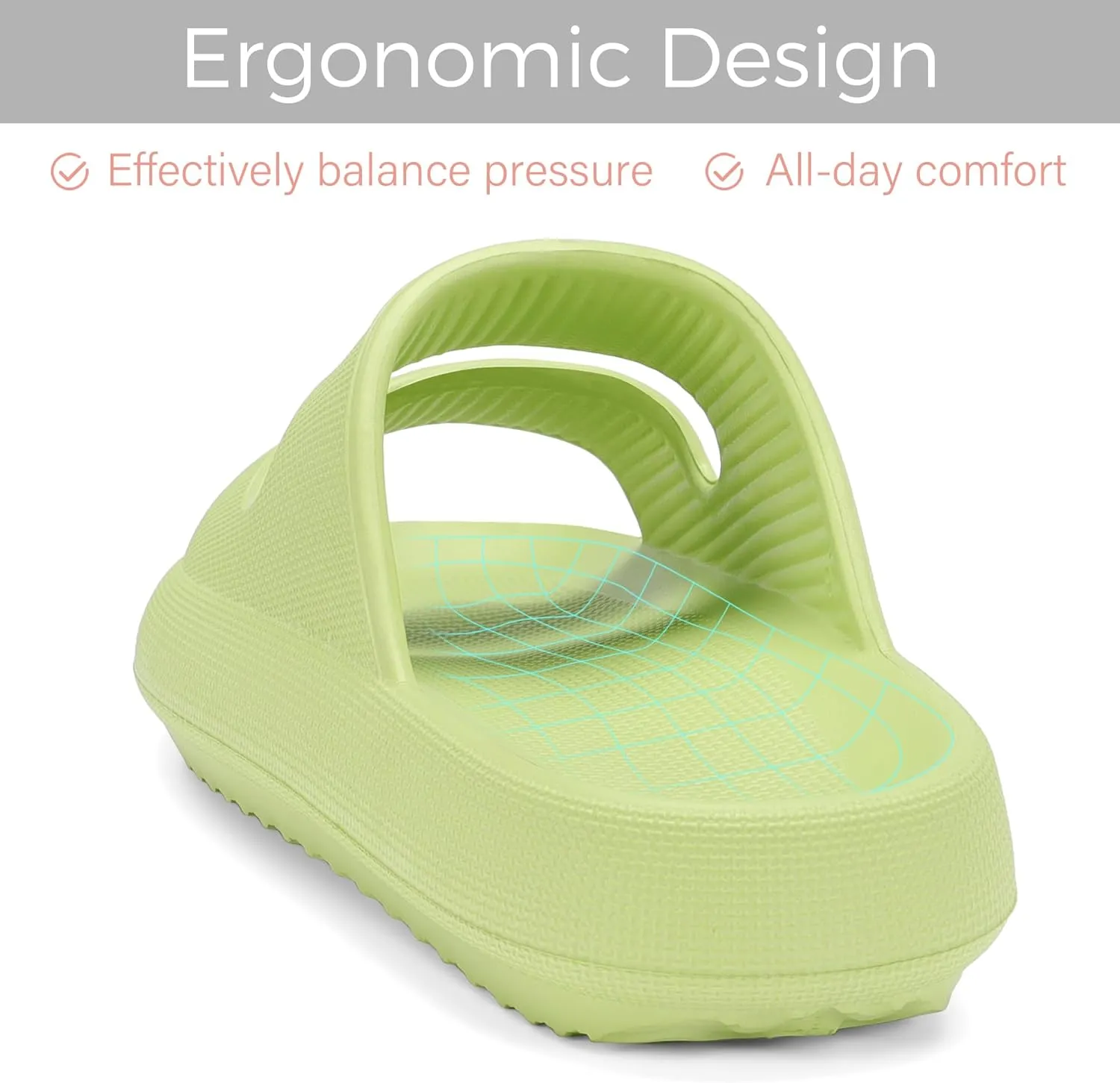 NineCiFun Unisex Pillow Slippers Cloud Slides for Women and Men Platform Slide Sandals with Arch Support