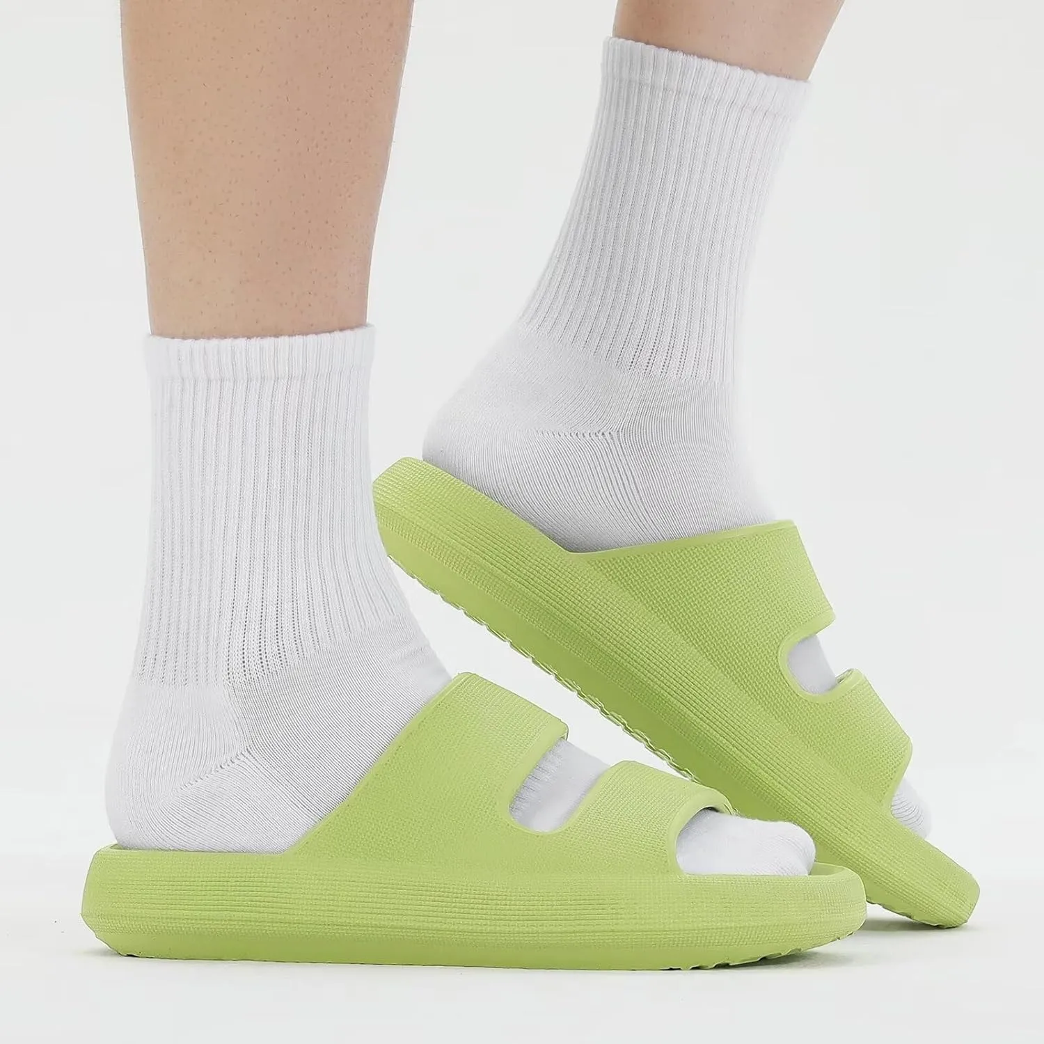 NineCiFun Unisex Pillow Slippers Cloud Slides for Women and Men Platform Slide Sandals with Arch Support