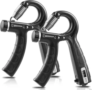 NIYIKOW 2 Pack Grip Strength Trainer with Counter, Hand Grip Strengthener, Adjustable Resistance 11-132Lbs (5-60kg), Forearm Strengthener, Perfect for Athletes Musicians