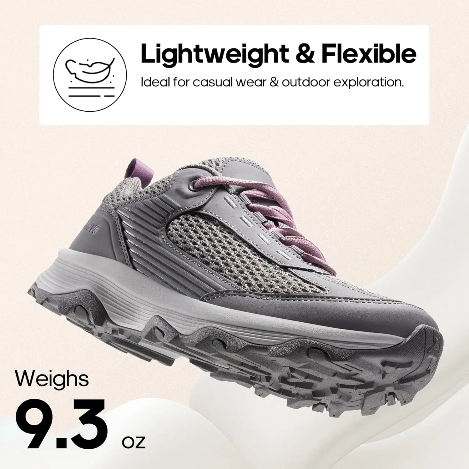 NORTIV 8 Women's Hiking Shoes Lightweight Breathable Mesh Walking Sneakers Outdoor Work Shoes