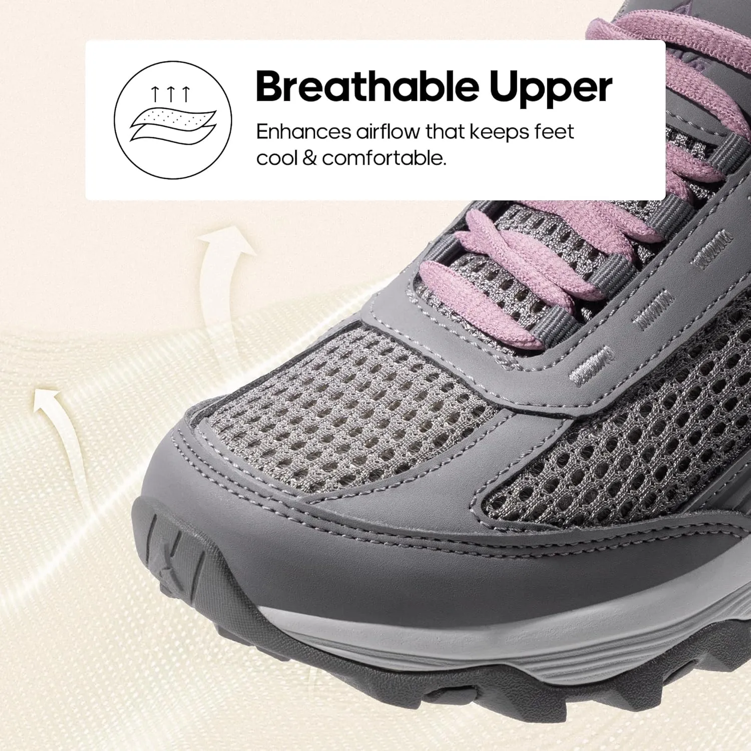 NORTIV 8 Women's Hiking Shoes Lightweight Breathable Mesh Walking Sneakers Outdoor Work Shoes