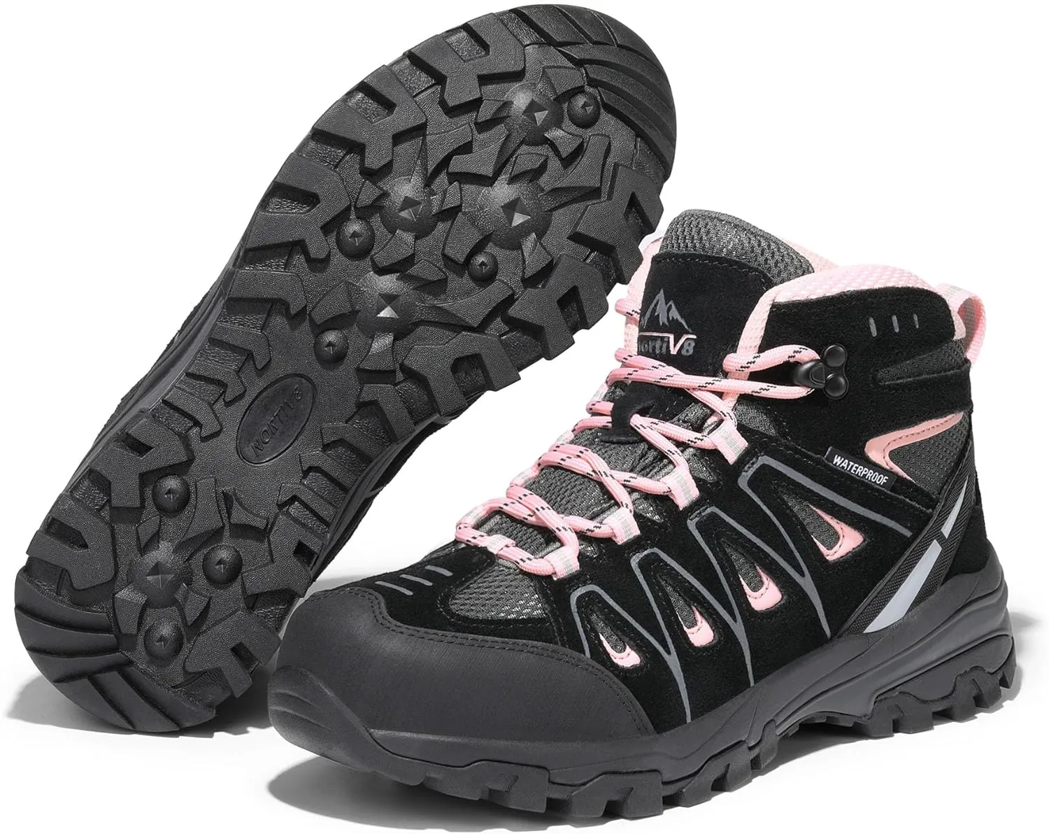NORTIV 8 Women's Waterproof Hiking Boots Outdoor Trekking Camping Trail Hiking Boot