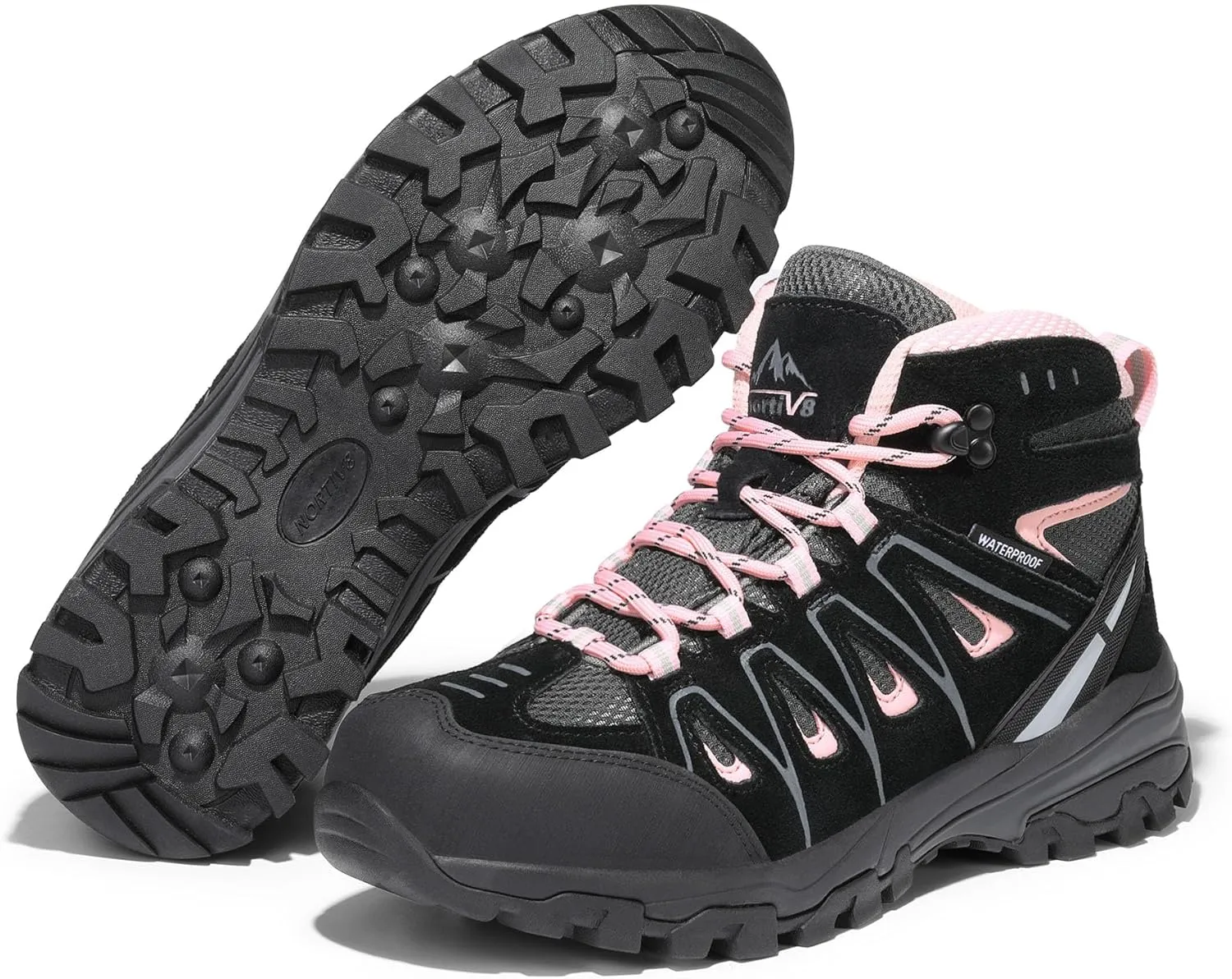 NORTIV 8 Women's Waterproof Hiking Boots Outdoor Trekking Camping Trail Hiking Boot