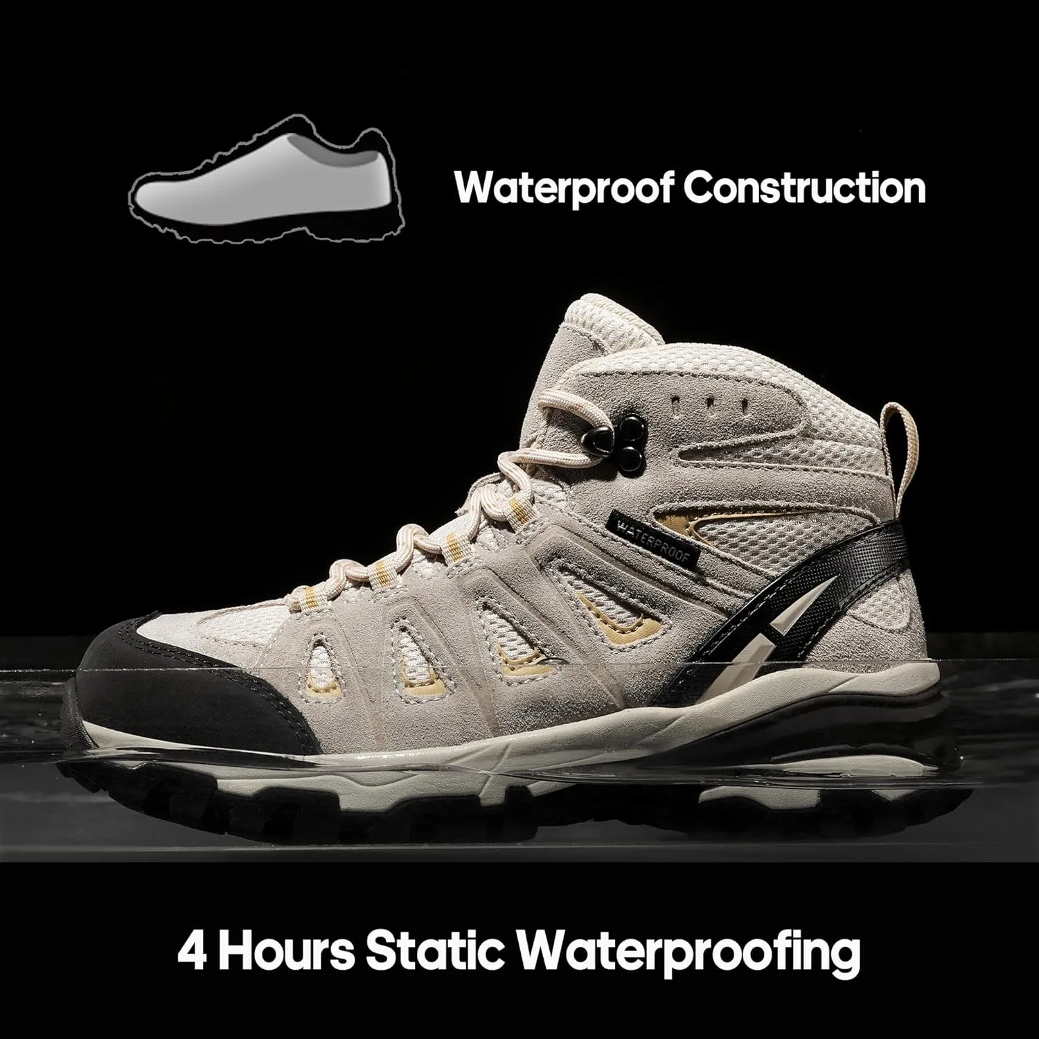NORTIV 8 Women's Waterproof Hiking Boots Outdoor Trekking Camping Trail Hiking Boot