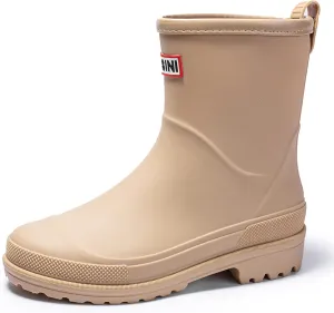 Nutropa Mid Calf Rain Boots for Women,Waterproof Garden Shoes Anti-Slip Rainboots,Outdoor Work Rain Shoes