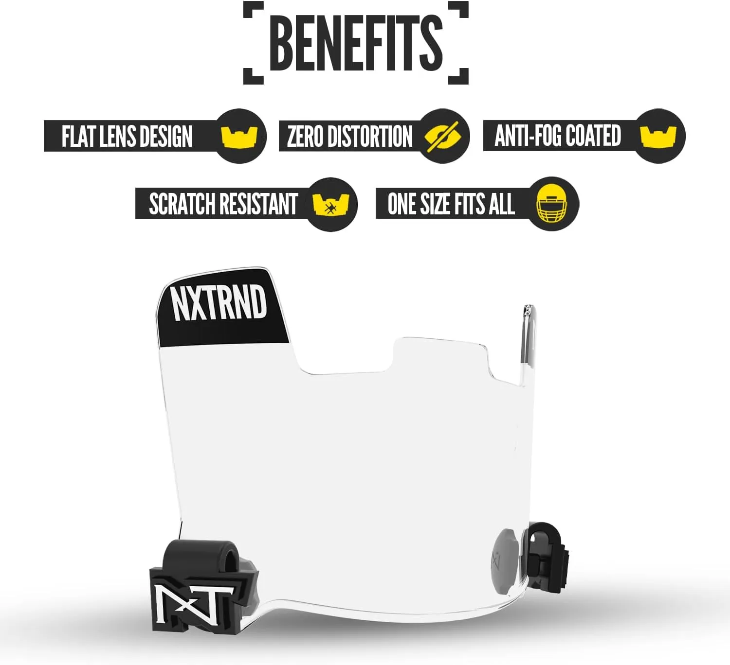 Nxtrnd VZR1 Football Visor, Flat Lens Technology, Fits Adult & Youth Football Helmets