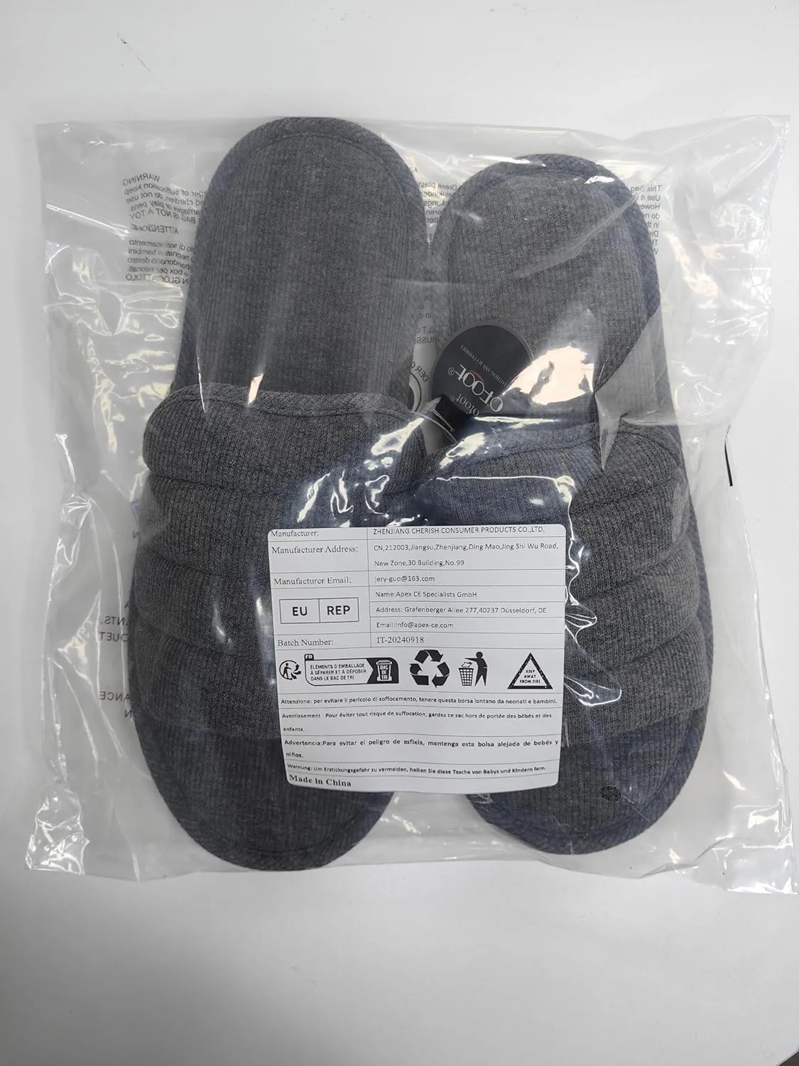 ofoot Mens Cotton Open Toe House Flat Slippers,Male Breathable Summer Indoor Slides, Memory Foam Anti Slip Sole