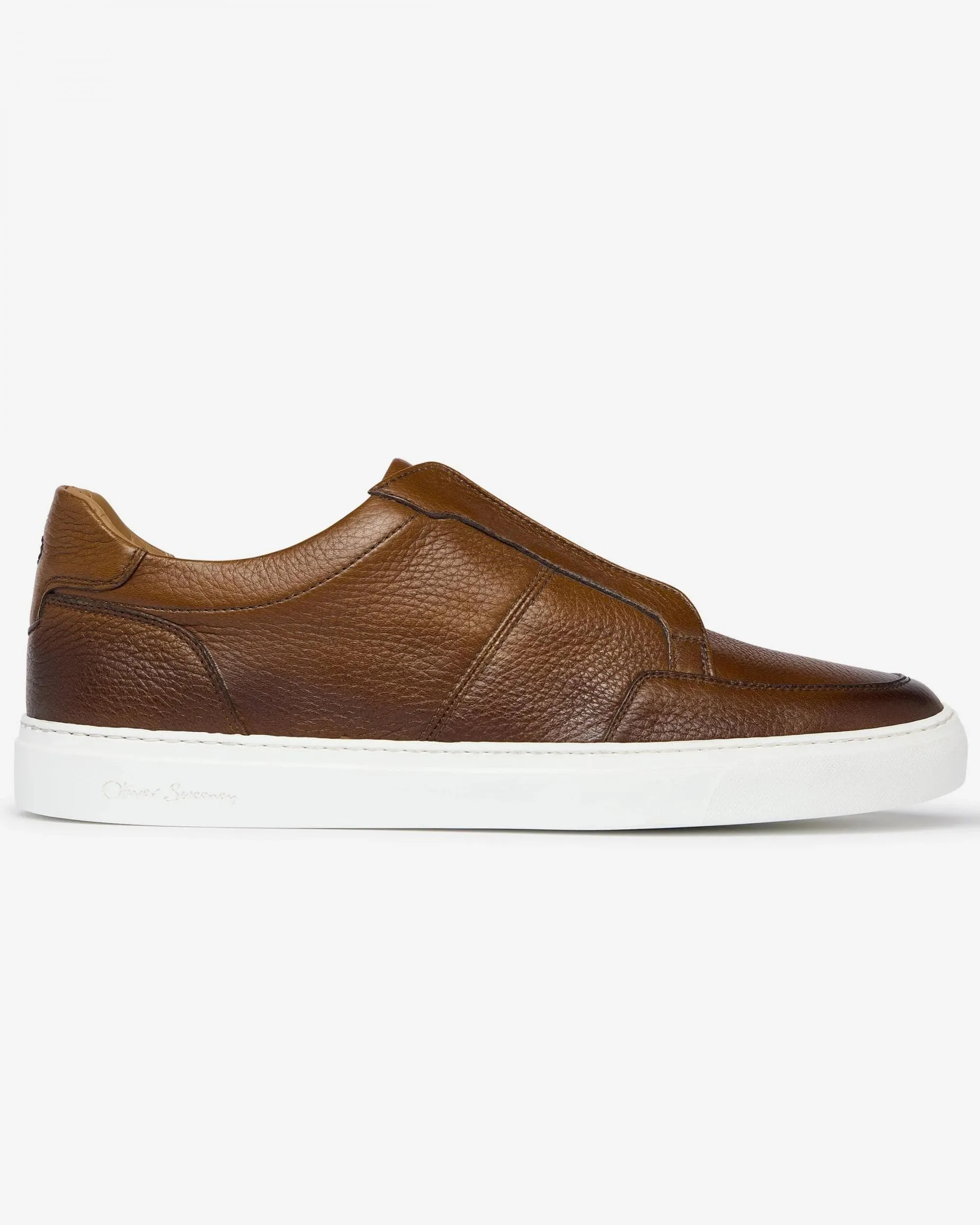 Oliver Sweeney Rende Mens Slip-On Leather Cupsole Trainers