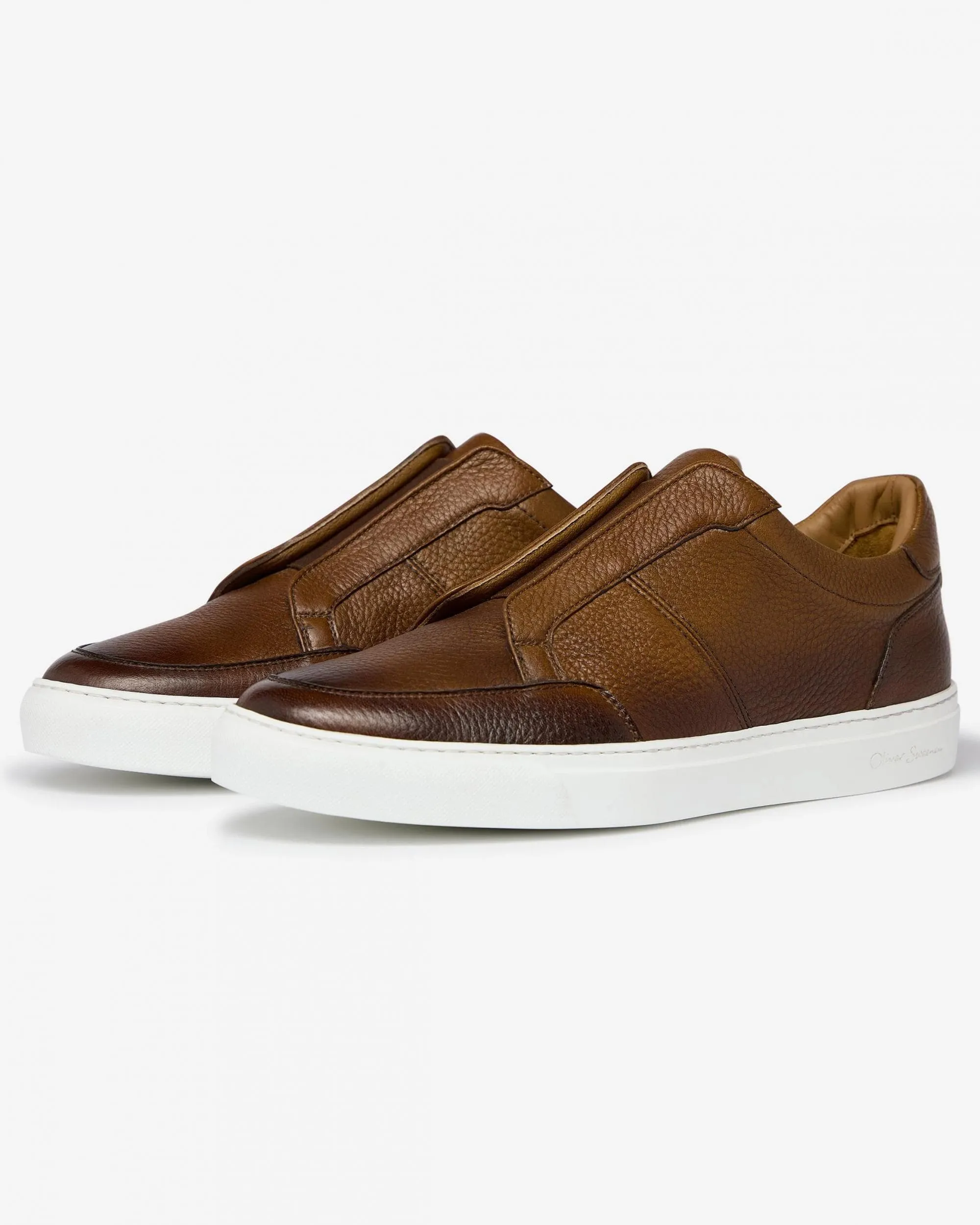 Oliver Sweeney Rende Mens Slip-On Leather Cupsole Trainers