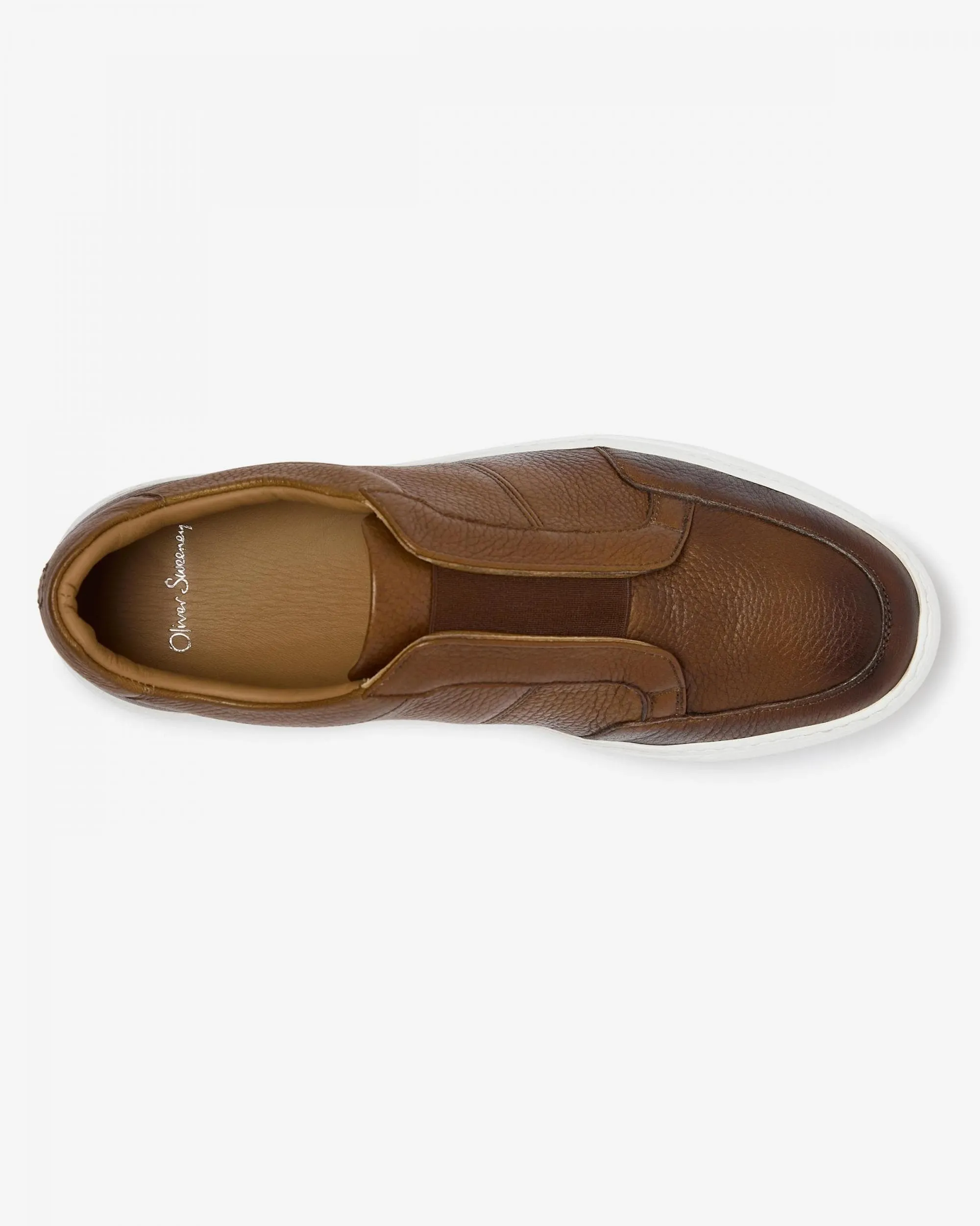 Oliver Sweeney Rende Mens Slip-On Leather Cupsole Trainers