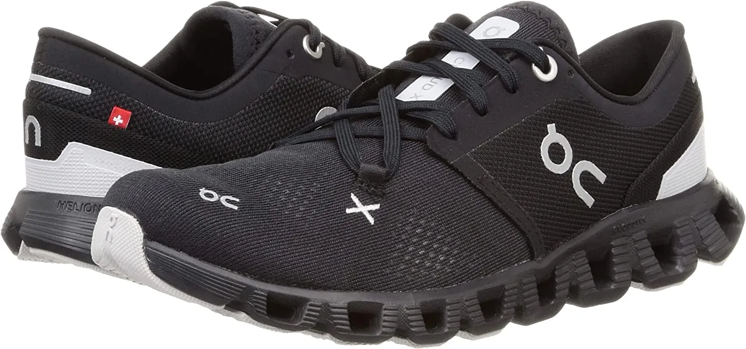 On Women's Cloud X 3 Sneakers, Black, 10 Medium US