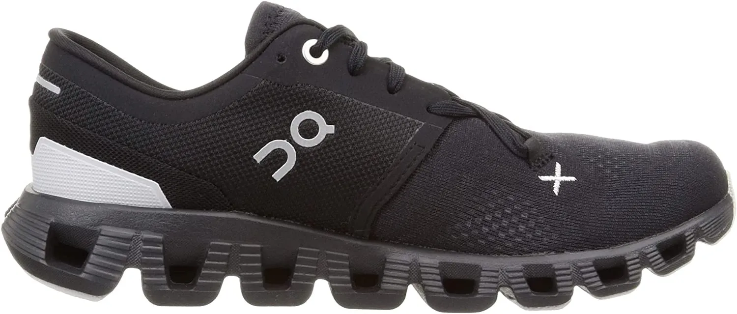 On Women's Cloud X 3 Sneakers, Black, 10 Medium US