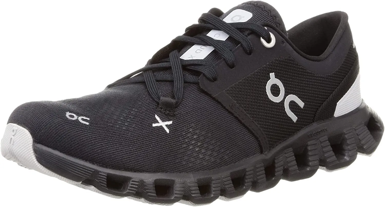 On Women's Cloud X 3 Sneakers, Black, 10 Medium US