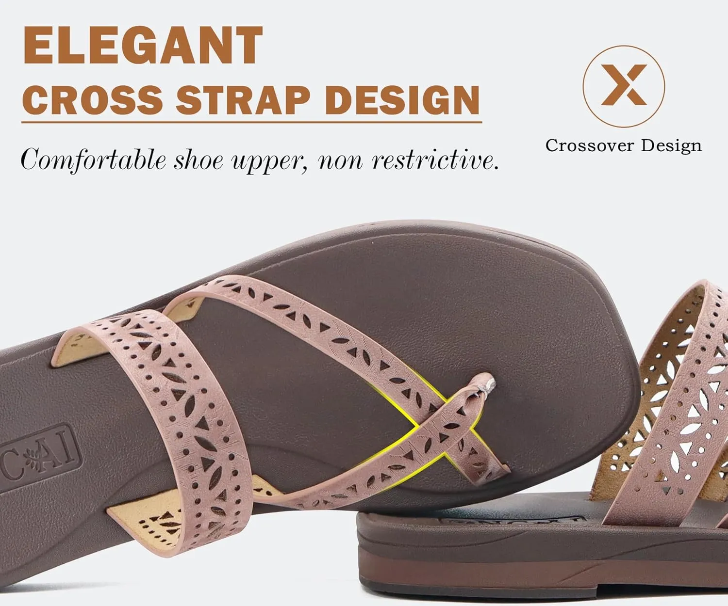 ONCAI Flip Flops for Womens,Flat Dressy Thong Sandals Square Toe with Fashion Summer Beach Comfortable Slip On Rubber Soles Size US 6-11