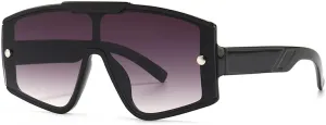 One-piece Flat Top Retro Oversized Frame Sunglasses for Women Style Sunglasses for Men