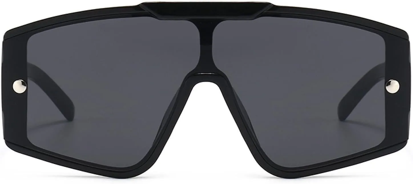 One-piece Flat Top Retro Oversized Frame Sunglasses for Women Style Sunglasses for Men