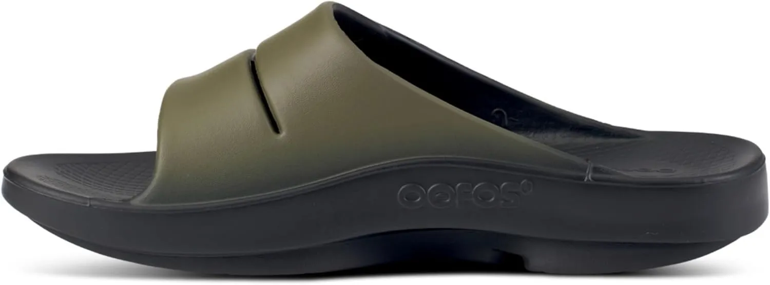 OOFOS OOahh Sport Slide Sandal - Lightweight Recovery Footwear - Reduces Stress on Feet, Joints & Back - Machine Washable - Hand-Painted Graphics