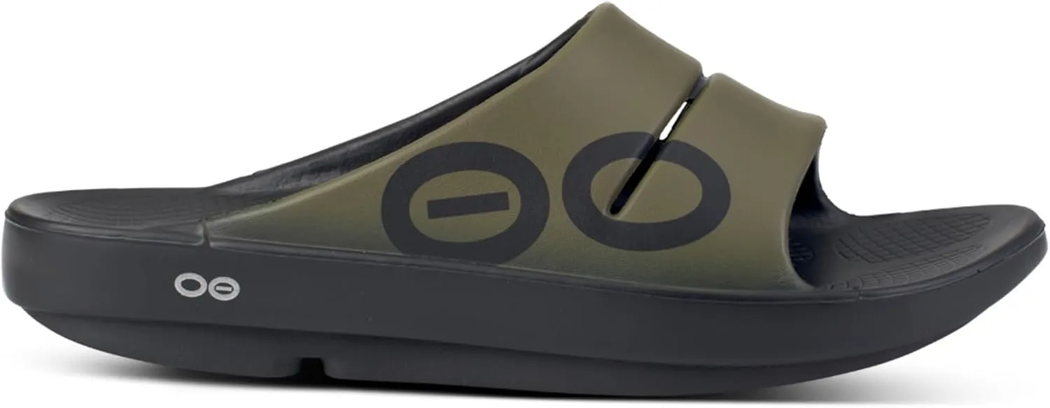 OOFOS OOahh Sport Slide Sandal - Lightweight Recovery Footwear - Reduces Stress on Feet, Joints & Back - Machine Washable - Hand-Painted Graphics