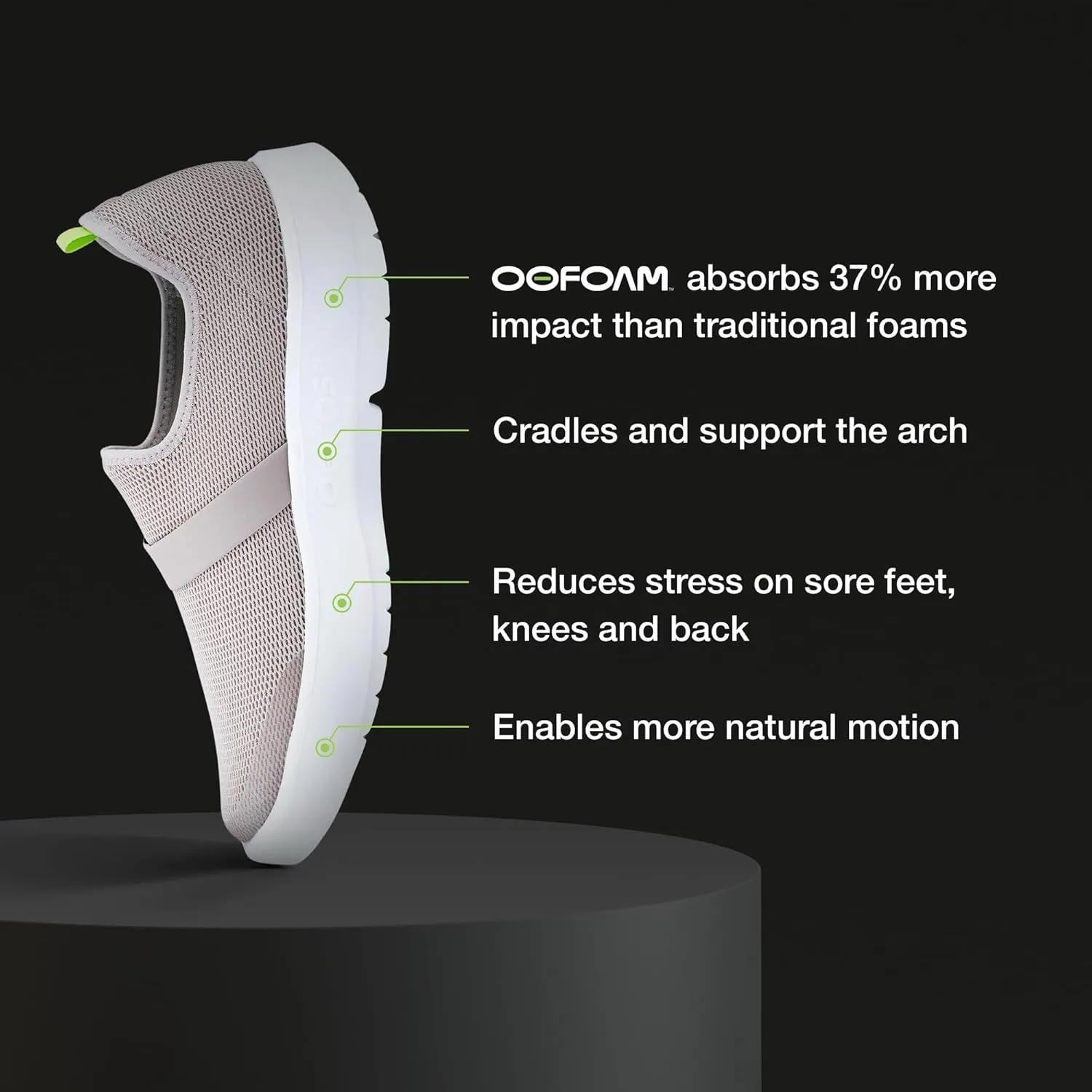 OOFOS OOmg Low Shoe - Lightweight Recovery Footwear - Reduces Pressure on Feet, Joints & Back - Machine Washable