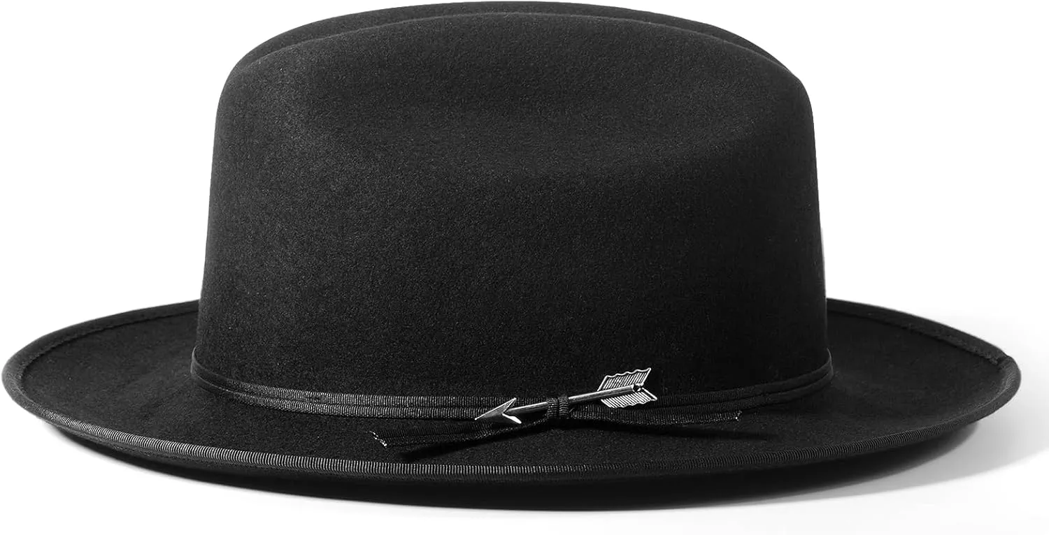 Open Road Hat Fedora Hat Pure Wool Felt Hat Vintage Rancher Hat Airway Vented Panama Hats for Men Women