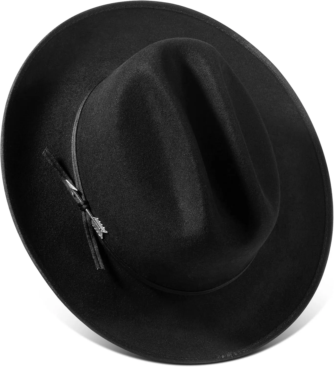Open Road Hat Fedora Hat Pure Wool Felt Hat Vintage Rancher Hat Airway Vented Panama Hats for Men Women