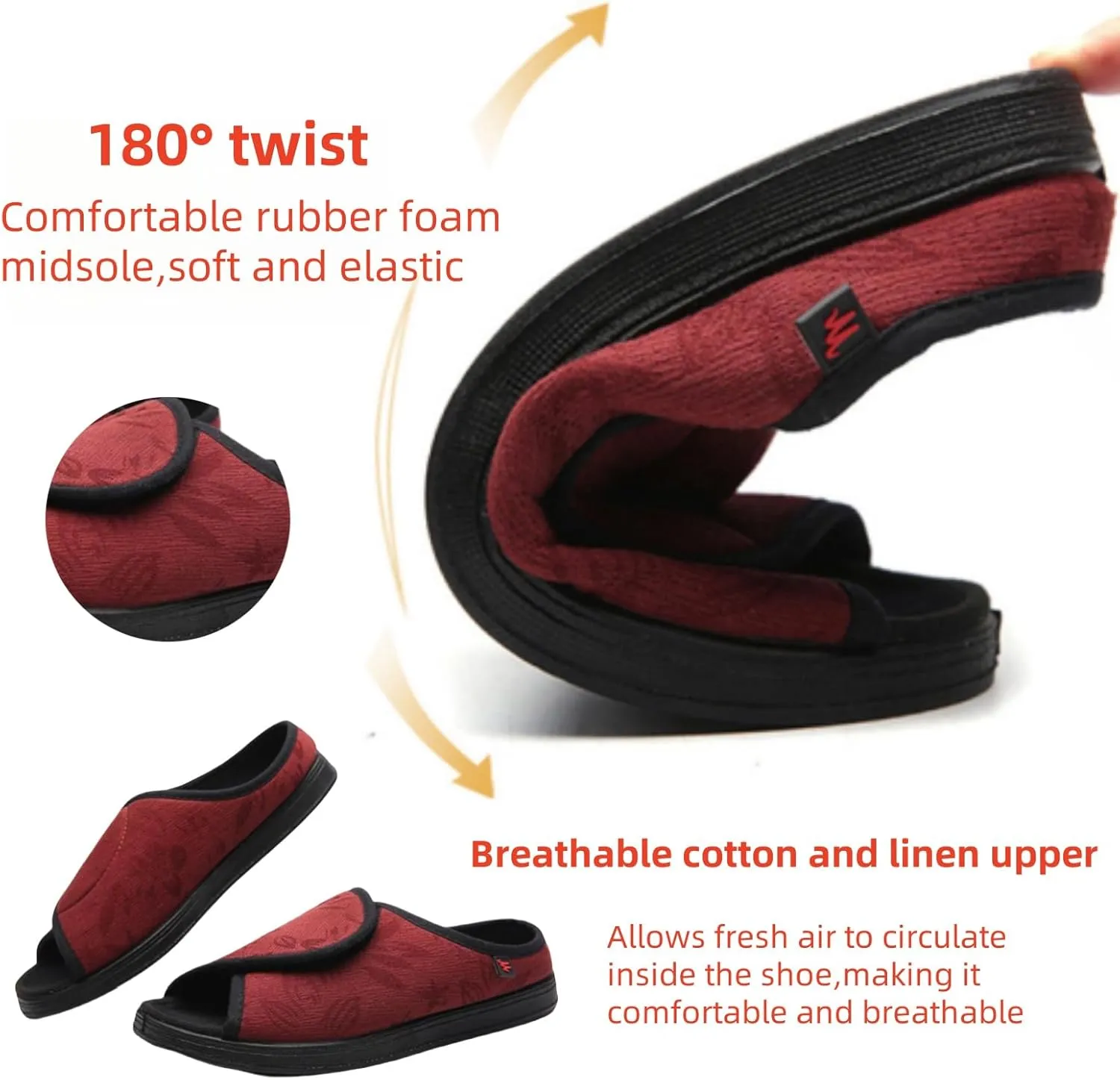 Open Toe Diabetic Shoes for Women,Special Shoes for Swollen Feet,Adaptive Shoes,Shoes for Diabetic Feet with Extra Width,Adjustable Magic Shoes,Fat foot walking shoes,Gray Green