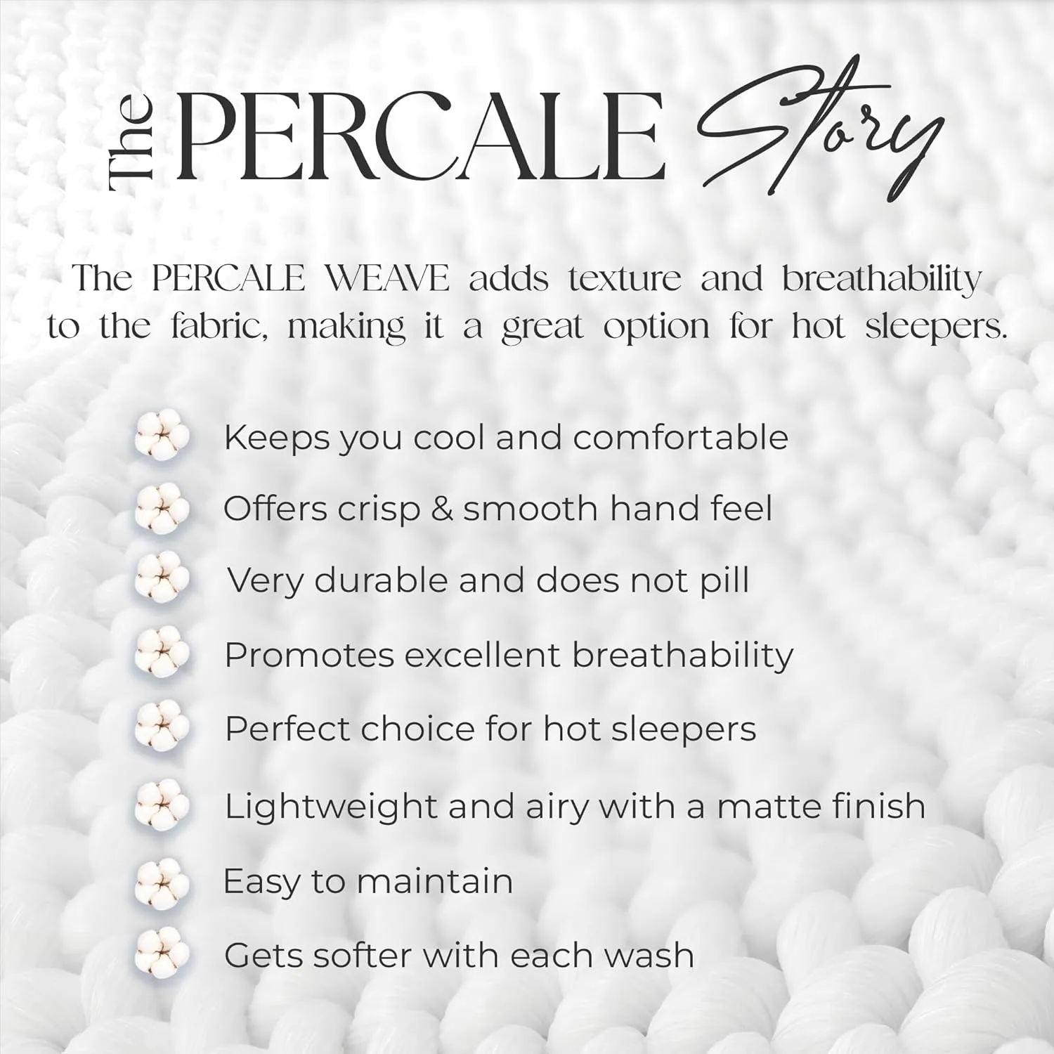 Organic 100% Cotton Percale Sheets Queen White- Crisp & Cooling Queen Sheets Set, 16” Deep Pocket, Breathable Bed Sheets for Hot Sleepers