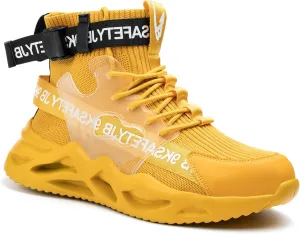 ORISTACO Steel Toe Safety High-Cut Boot, Breathable Lightweight Smash-Proof Industries Construction Work Shoes