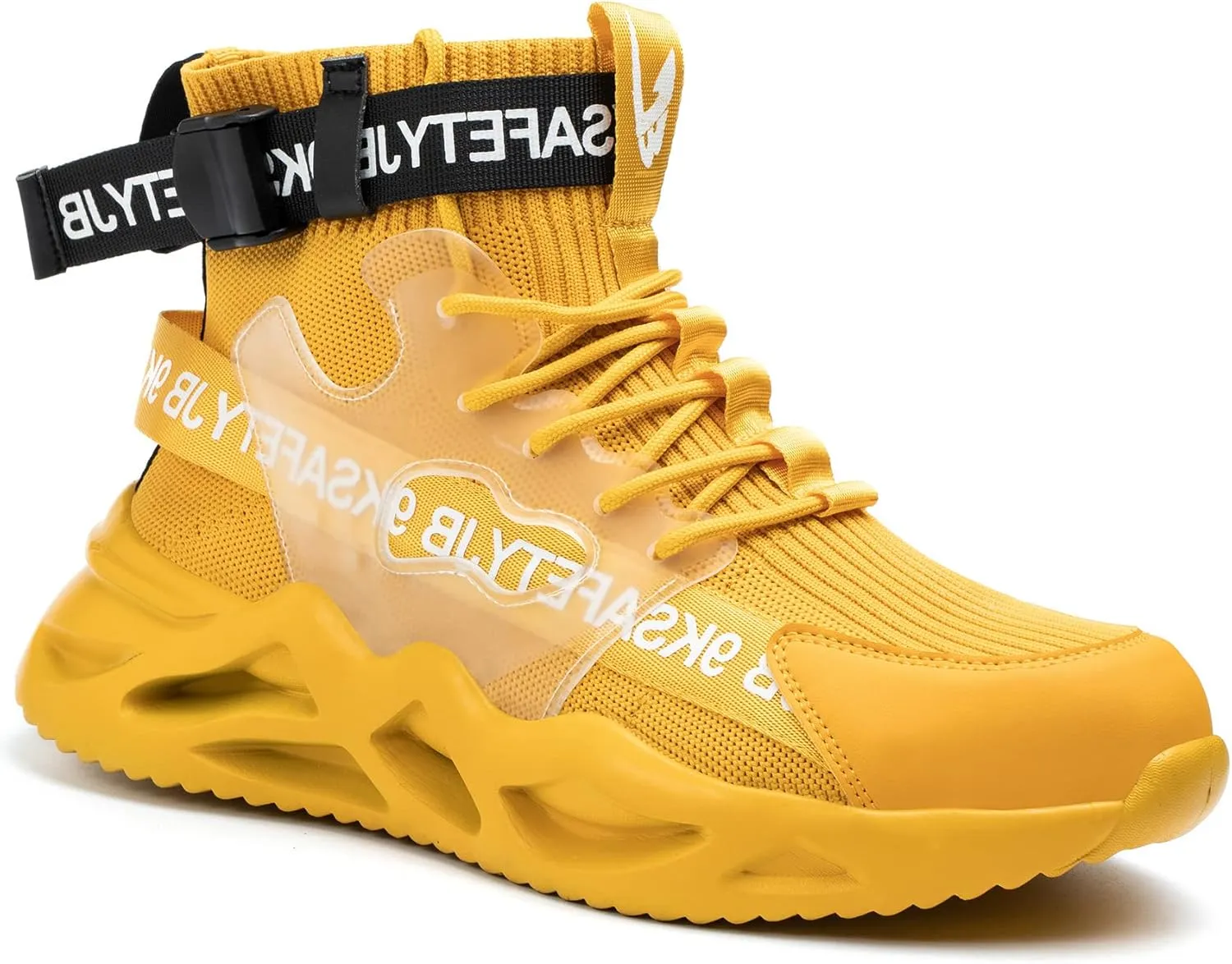 ORISTACO Steel Toe Safety High-Cut Boot, Breathable Lightweight Smash-Proof Industries Construction Work Shoes