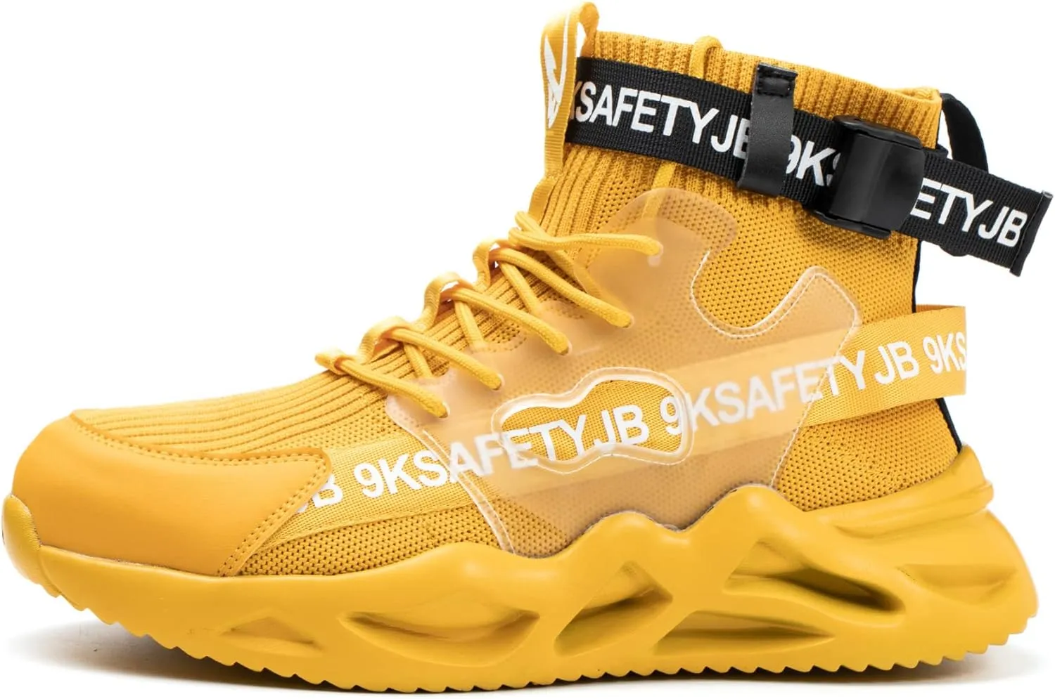 ORISTACO Steel Toe Safety High-Cut Boot, Breathable Lightweight Smash-Proof Industries Construction Work Shoes