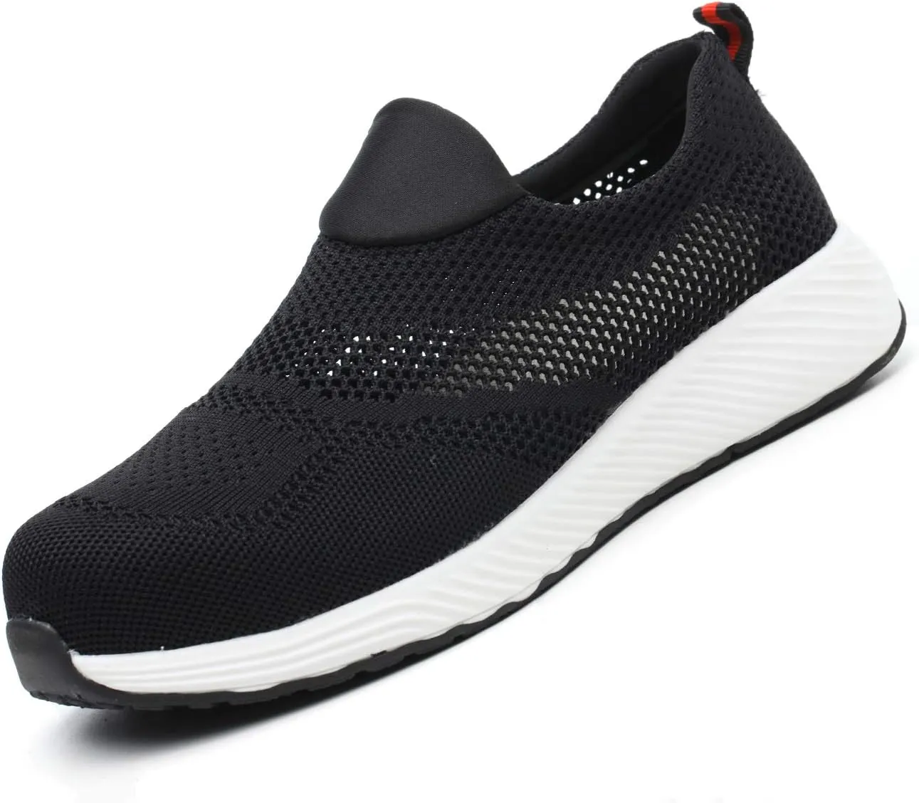 ORISTACO Steel Toe Shoes Mens, Slip on Lightweight Summer Breathable Safety Industrial Construction Work Sneakers