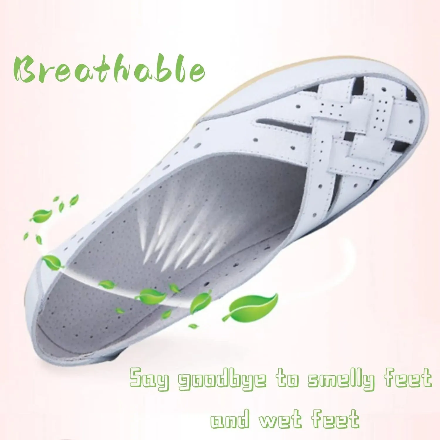 Orthopedic Loafers in Breathable Leather, Womens Casual Soft Leather Slip-on Flat Breathable Loafers，Women's Comfort Flat Orthopedic Sneakers