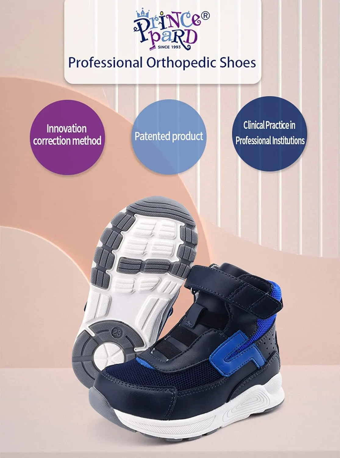 Orthopedic Shoes for Kids,High Top Corrective Sneakers with Arch & Ankle Support for Girls and Boys' Flat Foot,Anti-Slip Soles