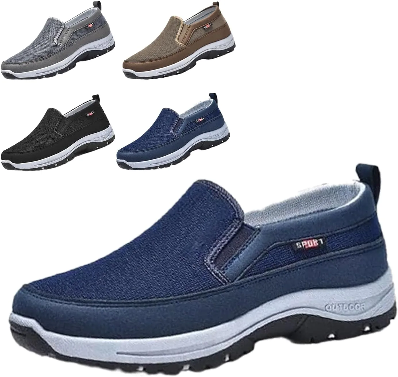 Orthopedic Shoes for Men, Zapatos Ortopédicos para Hombre,Slip On Shoes for Slip Ins Outdoor Hiking Orthopedic Shoes Breathable Walking Loafers