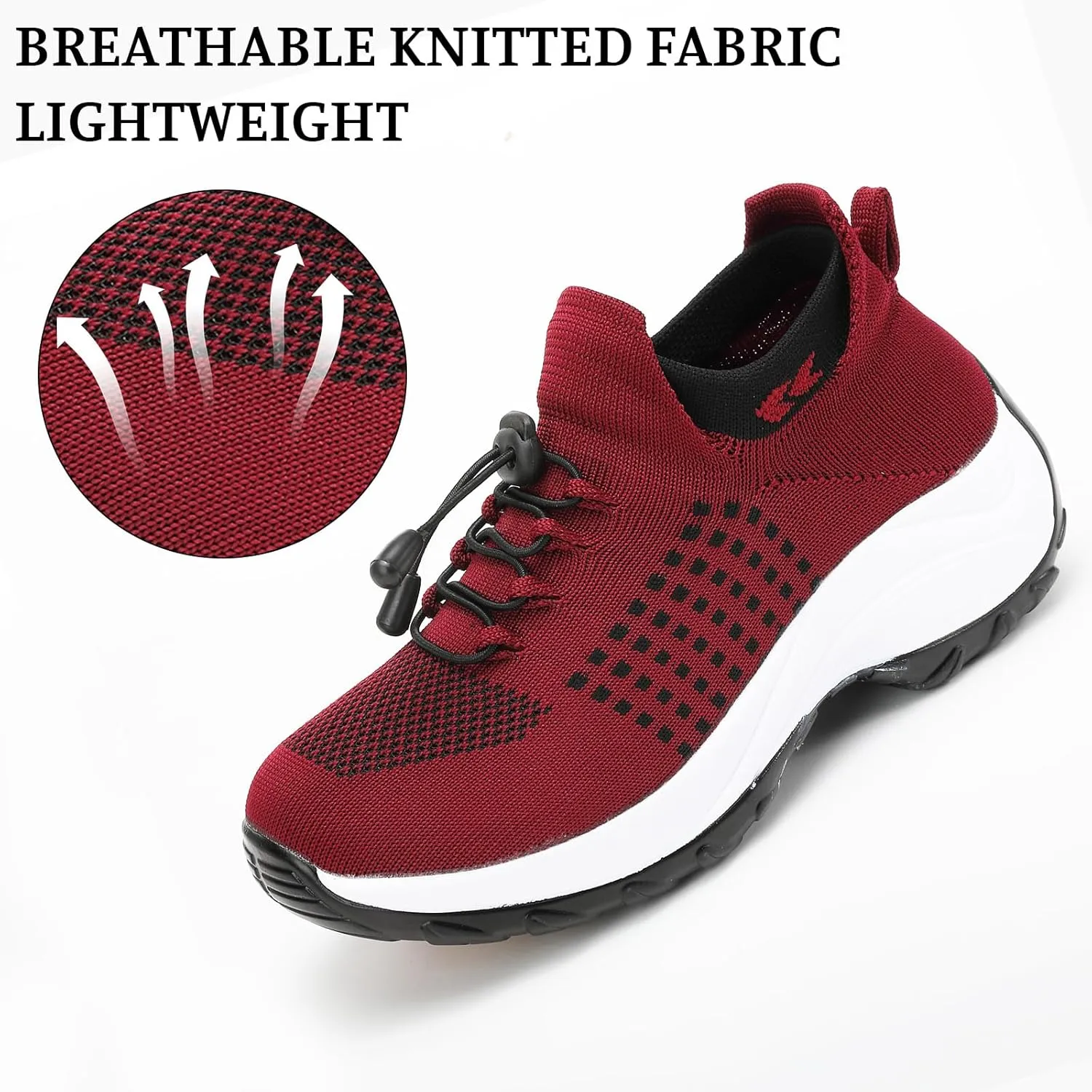 Orthopedic Sneakers for Women Men Adjustable Elastic Strap Trainers Shoes,Lightweight Breathable Damping Air Cushion Sneakers Non-Slip Platform Waterproof Comfort Soles Sports Shoes with Arch Support